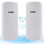 2023 new design KuWFi 2-3km wifi coverage 450M 5.8G built-in 12dBi antenna point to point white wireless bridge for outdoor