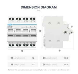 Comutator mecanic trifazat 4P 63A MTS pentru alimentare dublă – imagine 2