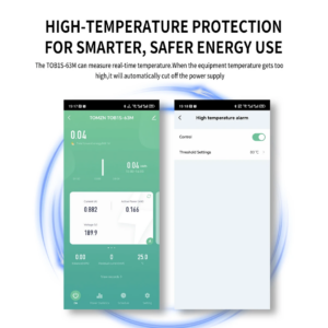 Smartmetru WiFi RS485 Tuya TOMZN TOB1S-63M 2P 63A – protecții complete – imagine 2
