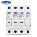 Suport siguranță fuzibilă 4P 10x38mm – PV 1100V DC, montaj DIN