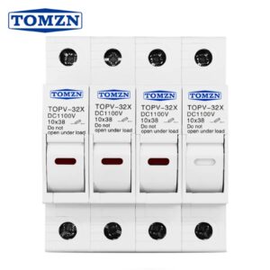 Suport siguranță fuzibilă 4P 10x38mm – PV 1100V DC, montaj DIN